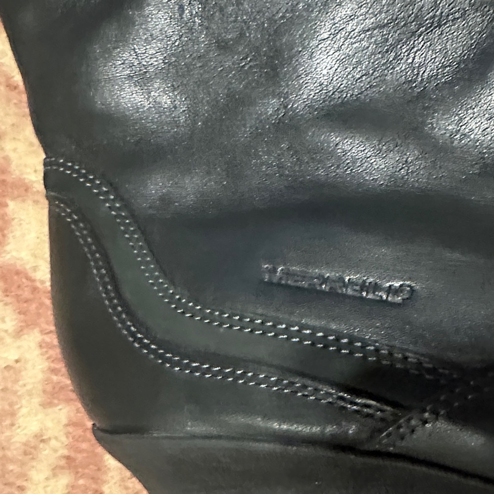 Merrell Larkspur Black Leather Wedge Boots - Picture 2 of 8